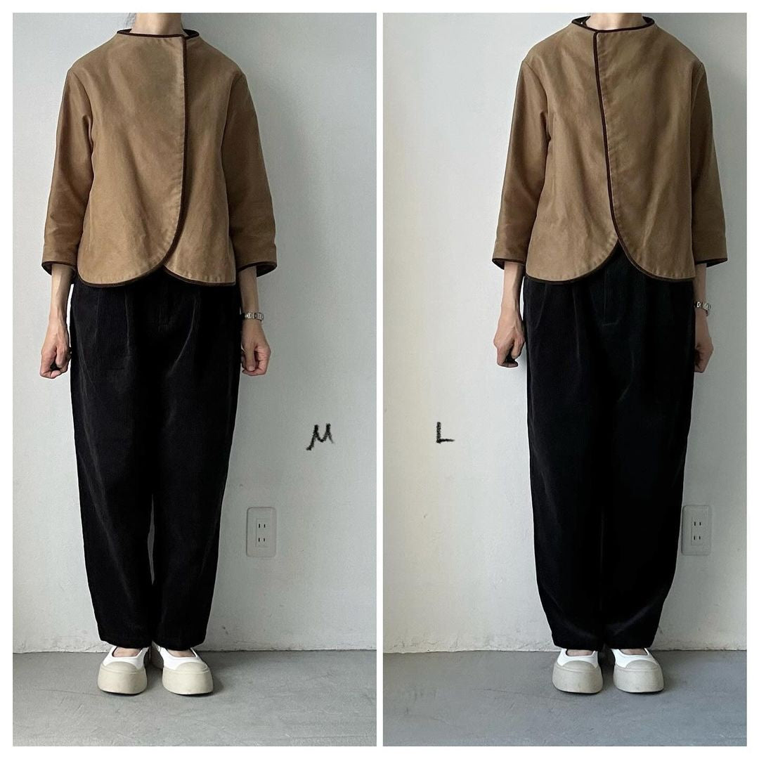 homspun コーデュロイタックパンツ ブラック