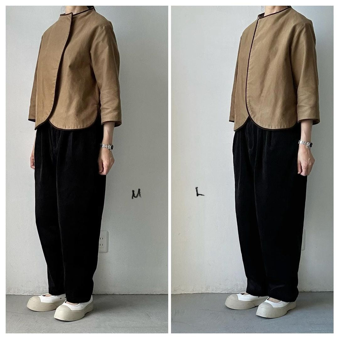 homspun コーデュロイタックパンツ ブラック