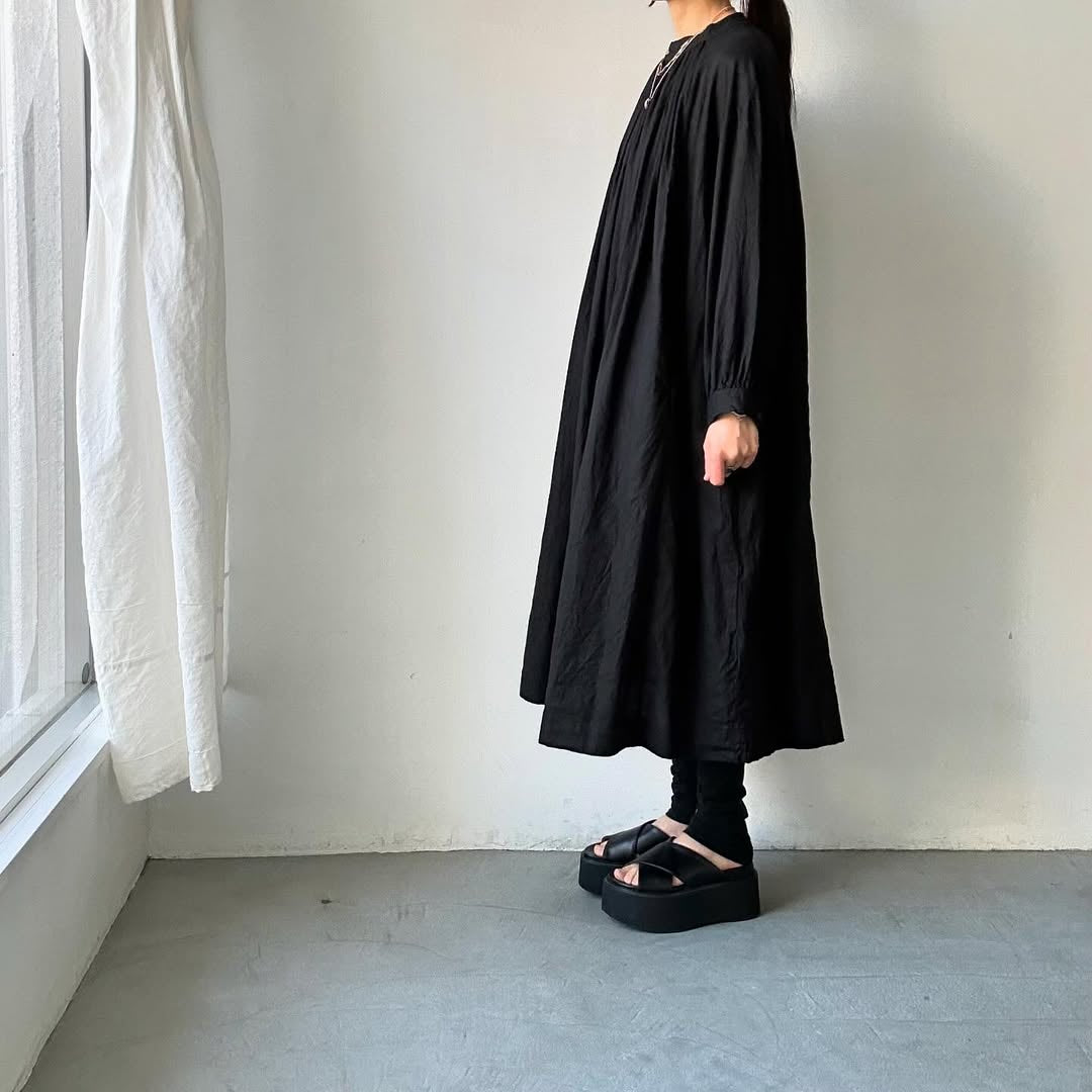 atelier d'antan Antoineギャザードレス ブラック