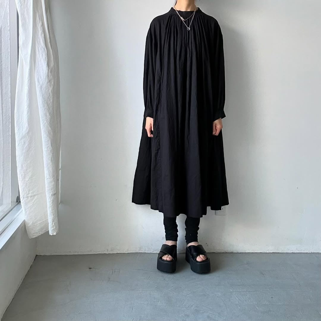 atelier d'antan Antoineギャザードレス ブラック