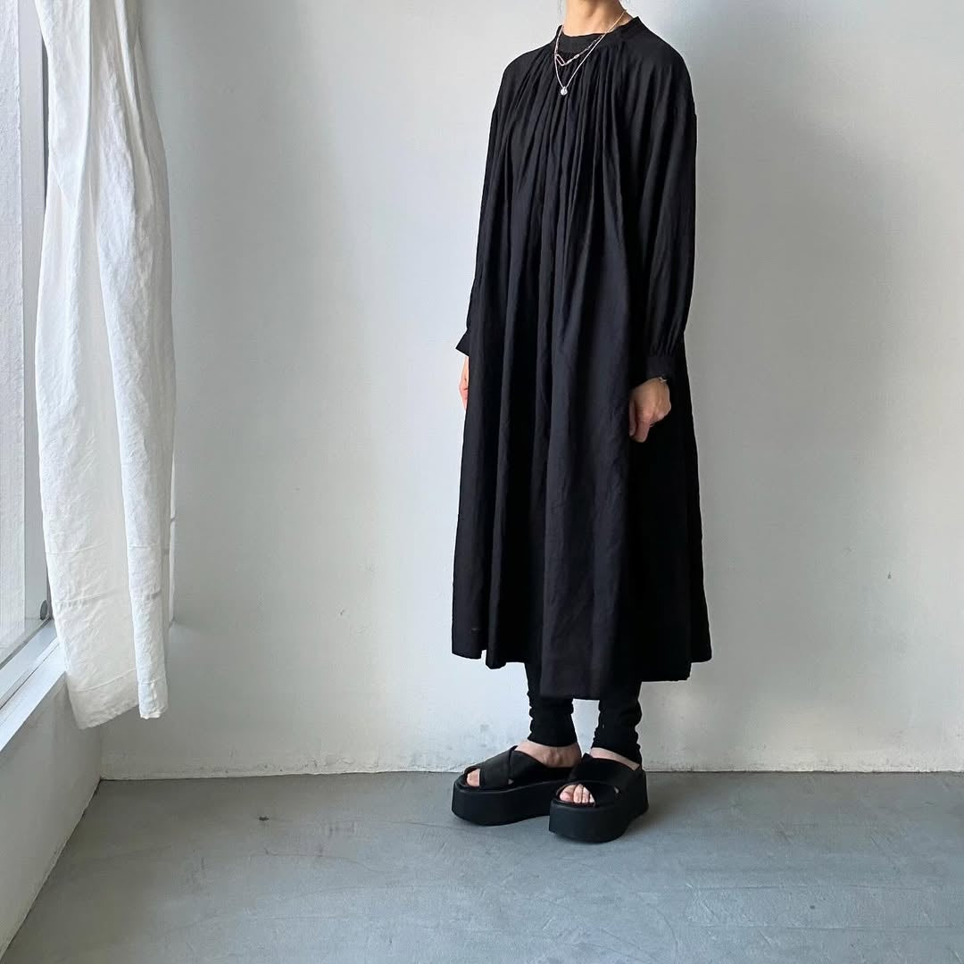 atelier d'antan Antoineギャザードレス ブラック