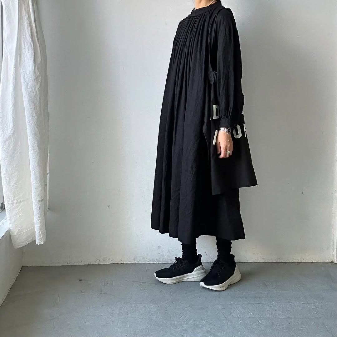 atelier d'antan Antoineギャザードレス ブラック