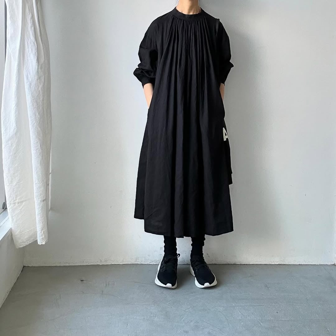 atelier d'antan Antoineギャザードレス ブラック