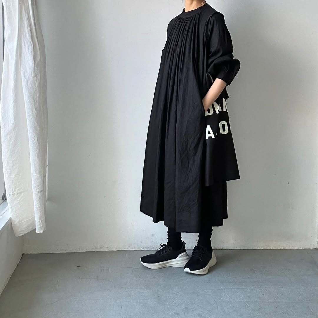 atelier d'antan Antoineギャザードレス ブラック