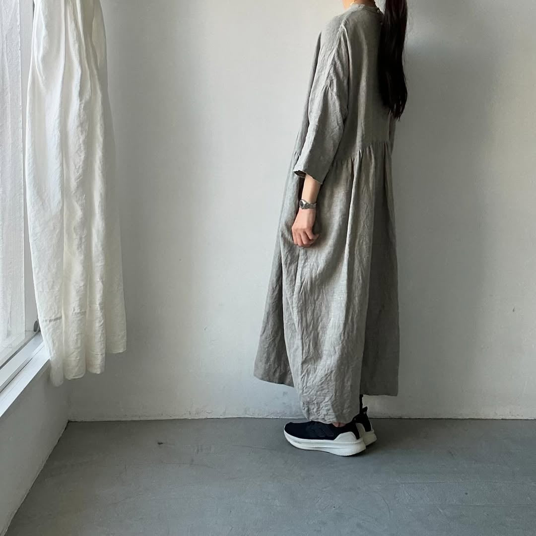 jujudhau リネンギャザードレス