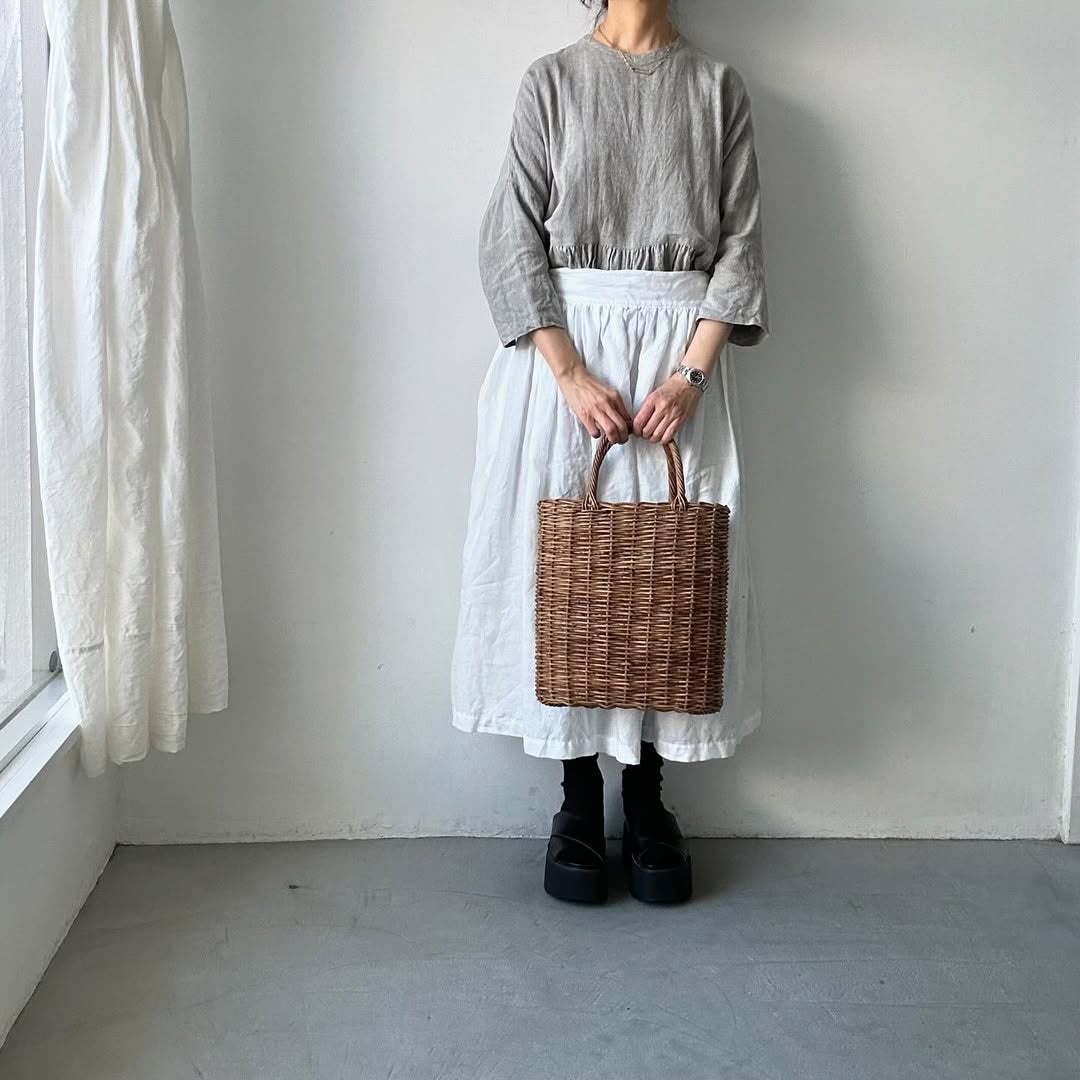 jujudhau リネンギャザードレス