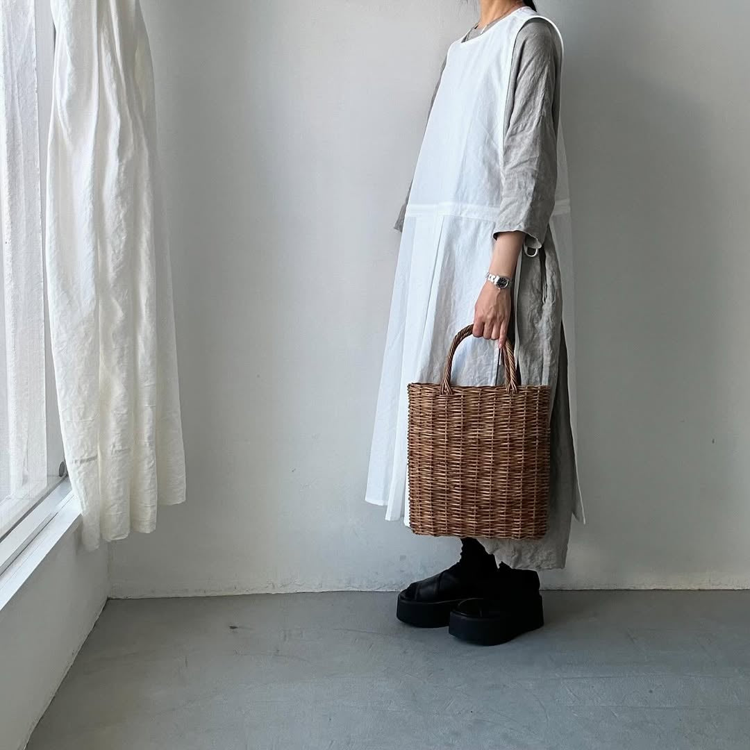 jujudhau リネンギャザードレス