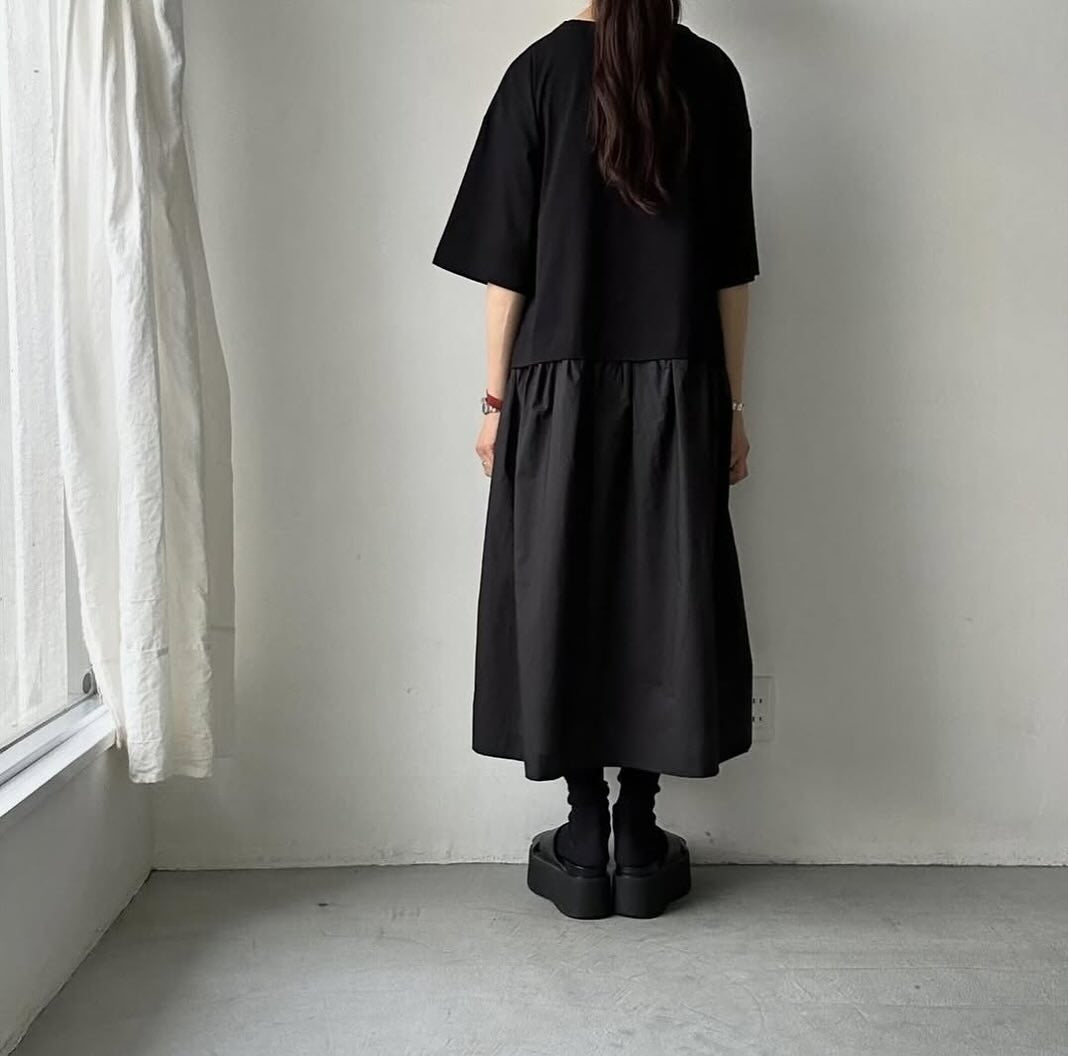 cion コットンTシャツコンビワンピース