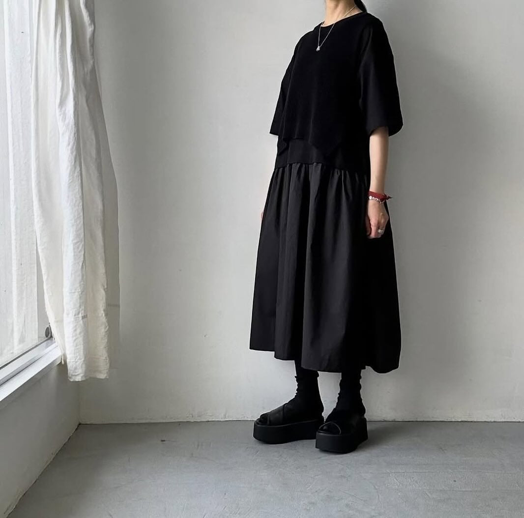cion コットンTシャツコンビワンピース