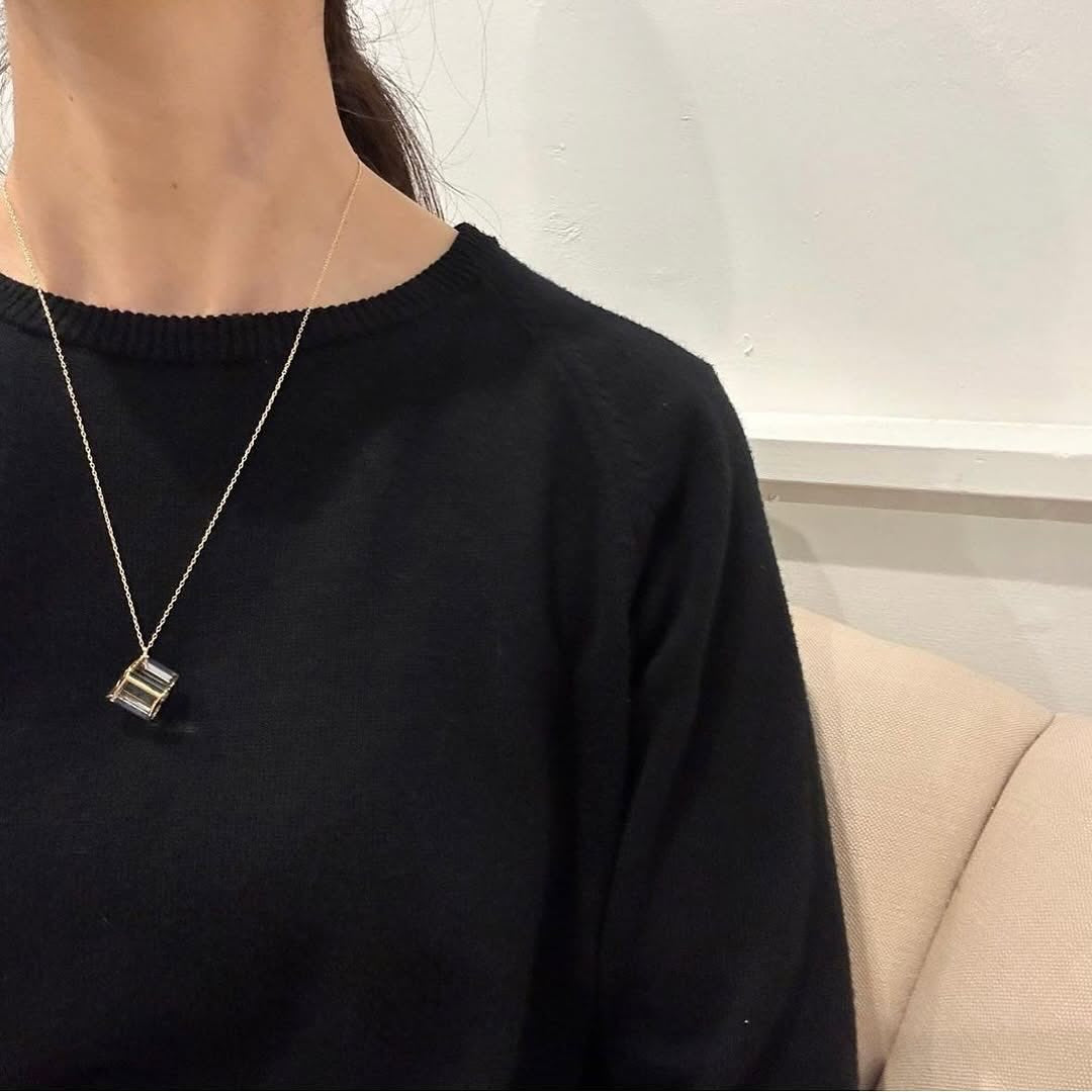 sorte glass jewelry 立方体ガラスチェーンネックレス