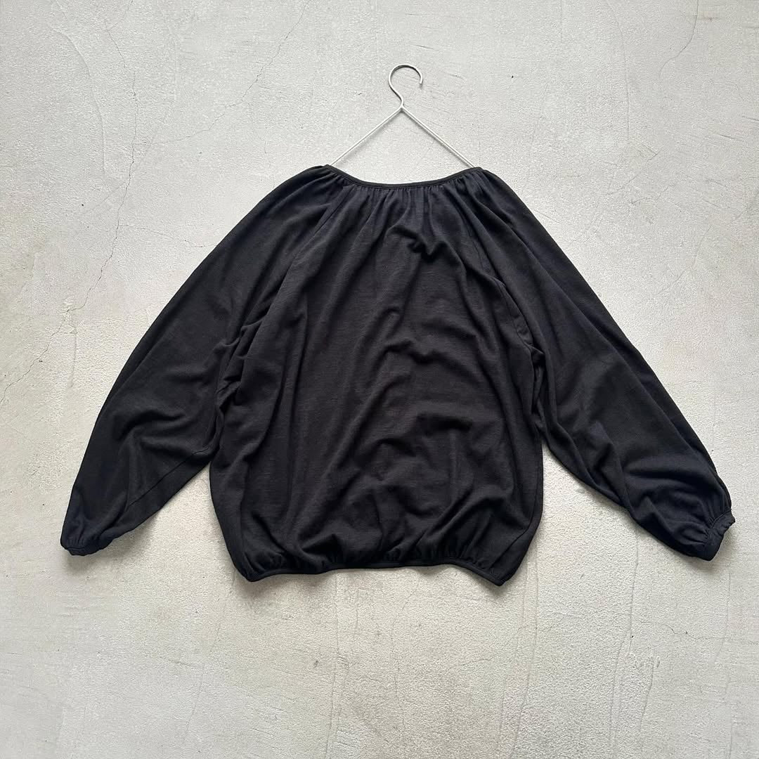 atelier naruse コットンヘンプギャザーカットソーカーディガン