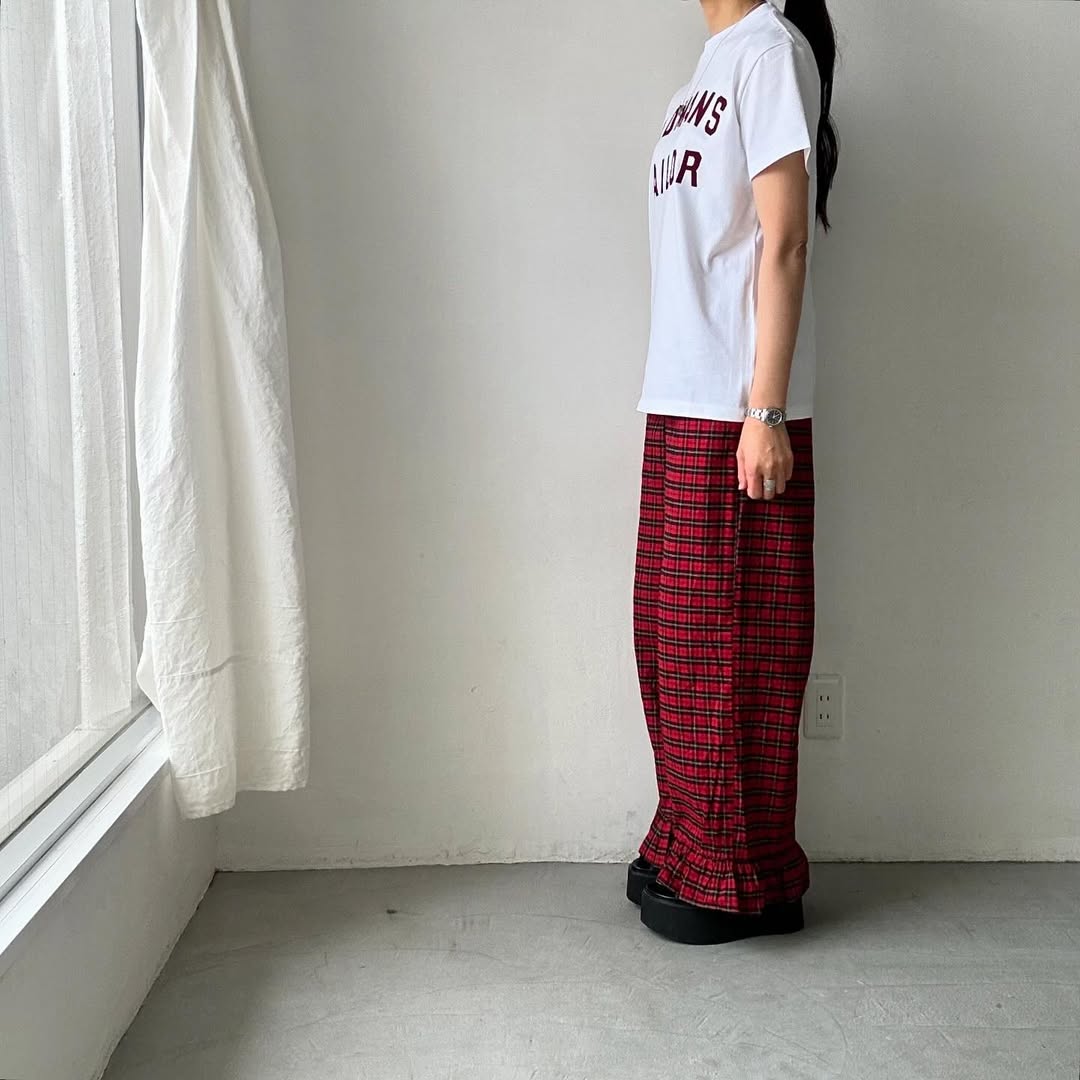 OLDMANS TAILOR OMTフロッキープリントロゴ半袖Tシャツ