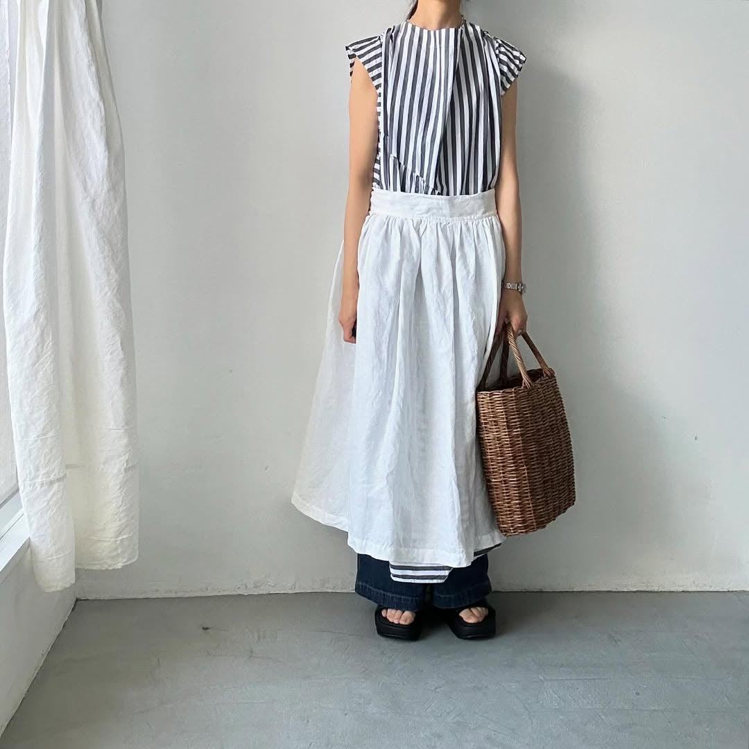 ayanoguchiaya ストライプコットンドレス