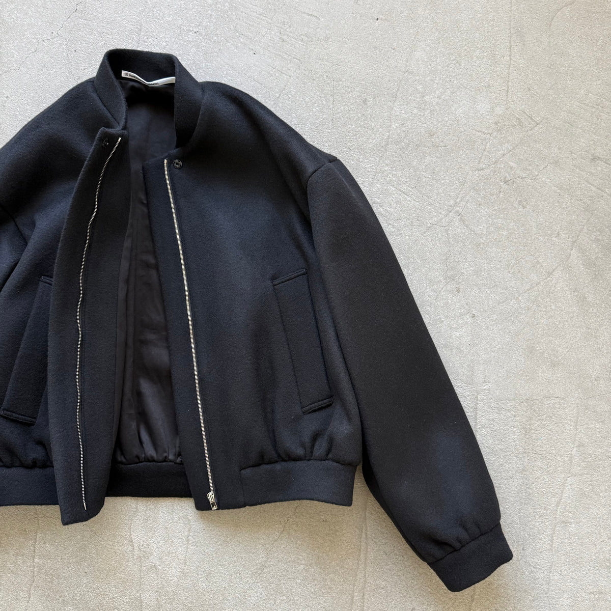 TENNE HANDCRAFTED MODERN カシミアウールブルゾン ブラック
