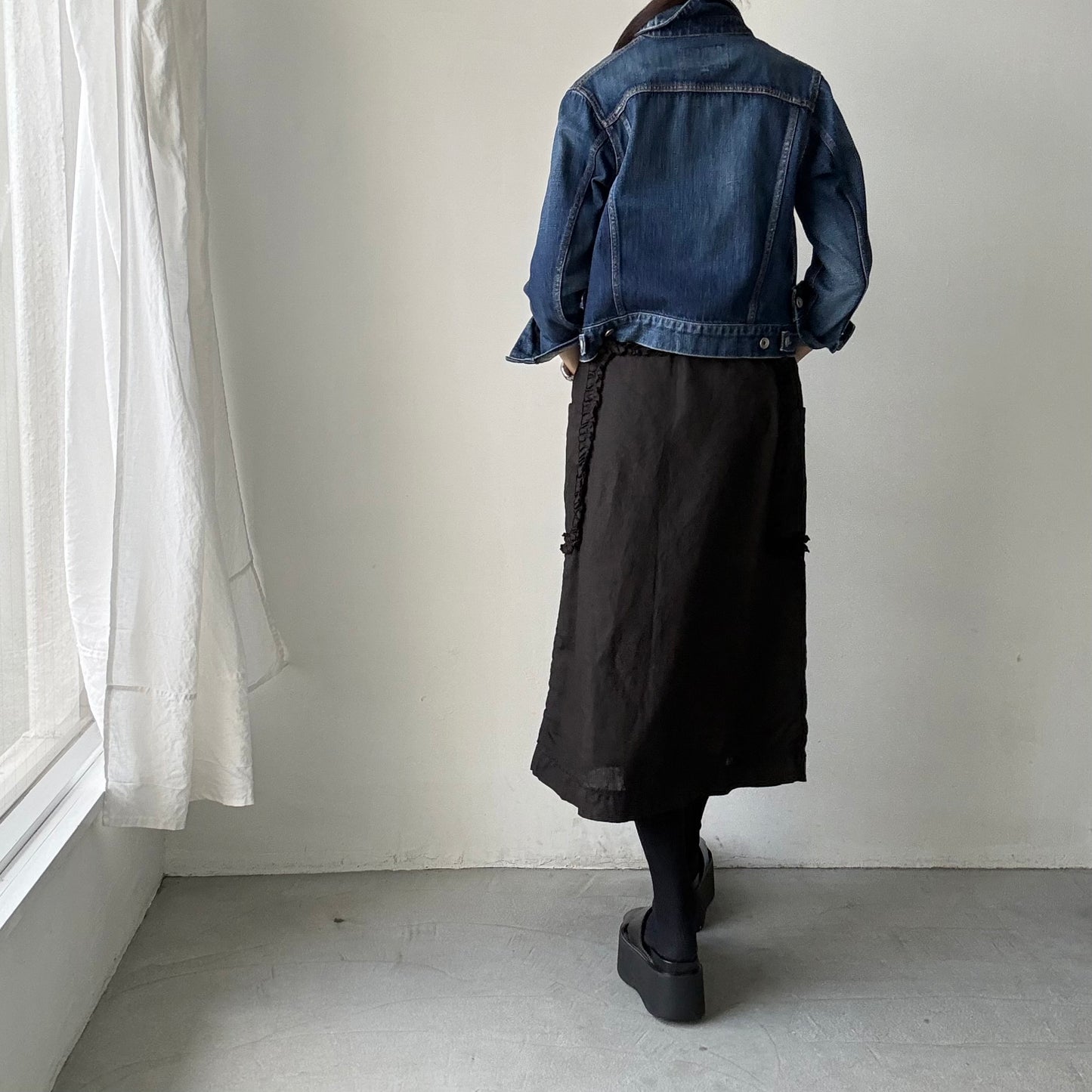 R&D.M.Co  リネンガーメントダイフリルデコレーションスカート