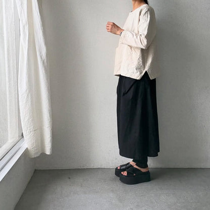 jujudhau コットンダブルボタンシャツ