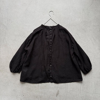 R&D.M.Co  リネンヘンプスモックブラウス　ブラック