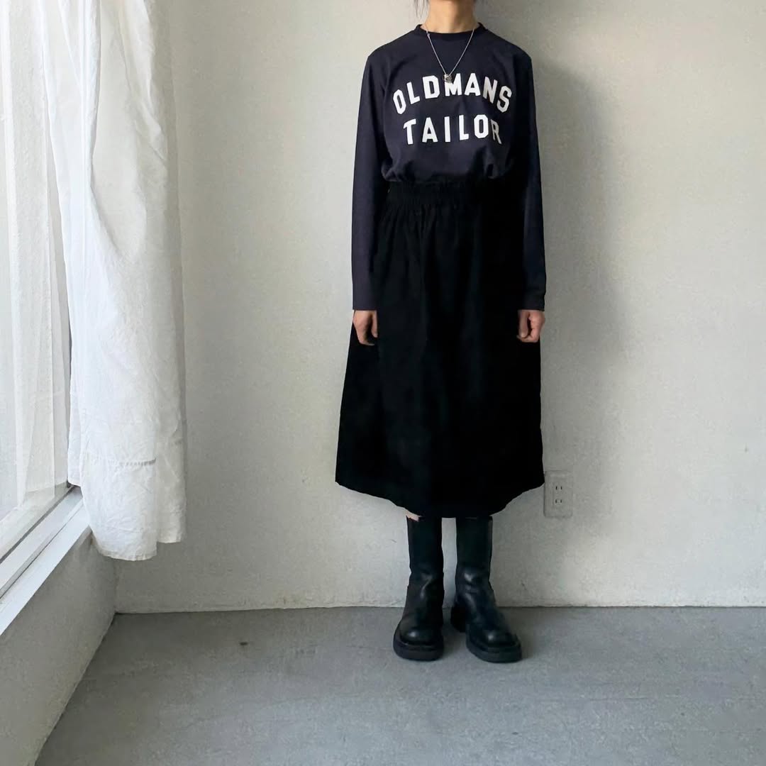OLDMANS TAILOR OMTラバープリント長袖Tシャツ　ネイビー