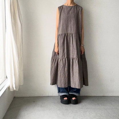 Linenya  ティアードワンピース　チェック