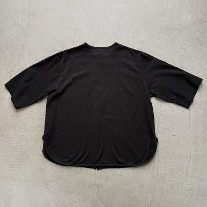 homspun  天竺5分袖カーディガン
ブラック