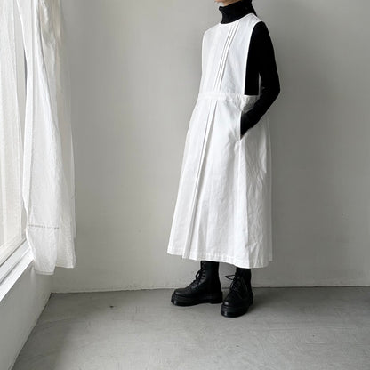 atelier d'antan ×blanc  kobell コットンエプロンドレス　ホワイト