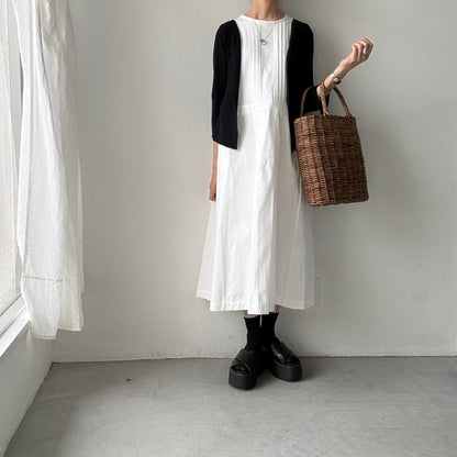 atelier d'antan ×blanc  kobell コットンエプロンドレス　ホワイト