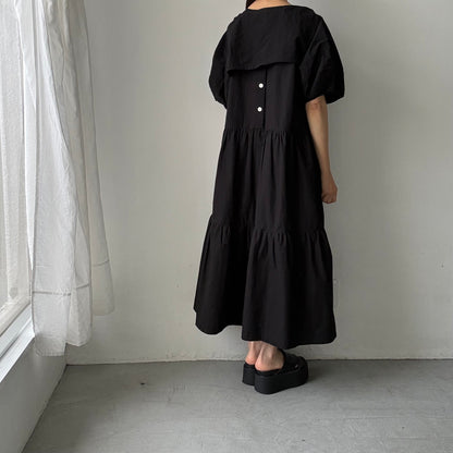 R&D.M.Co  コットンリネンシルクワッシャープルオーバーボレロ　ブラック