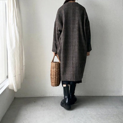 atelier naruse ハリスツイードウールコクーンコート