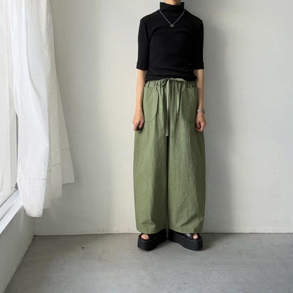 MAGALI コットンリネンファナージュロングパンツ