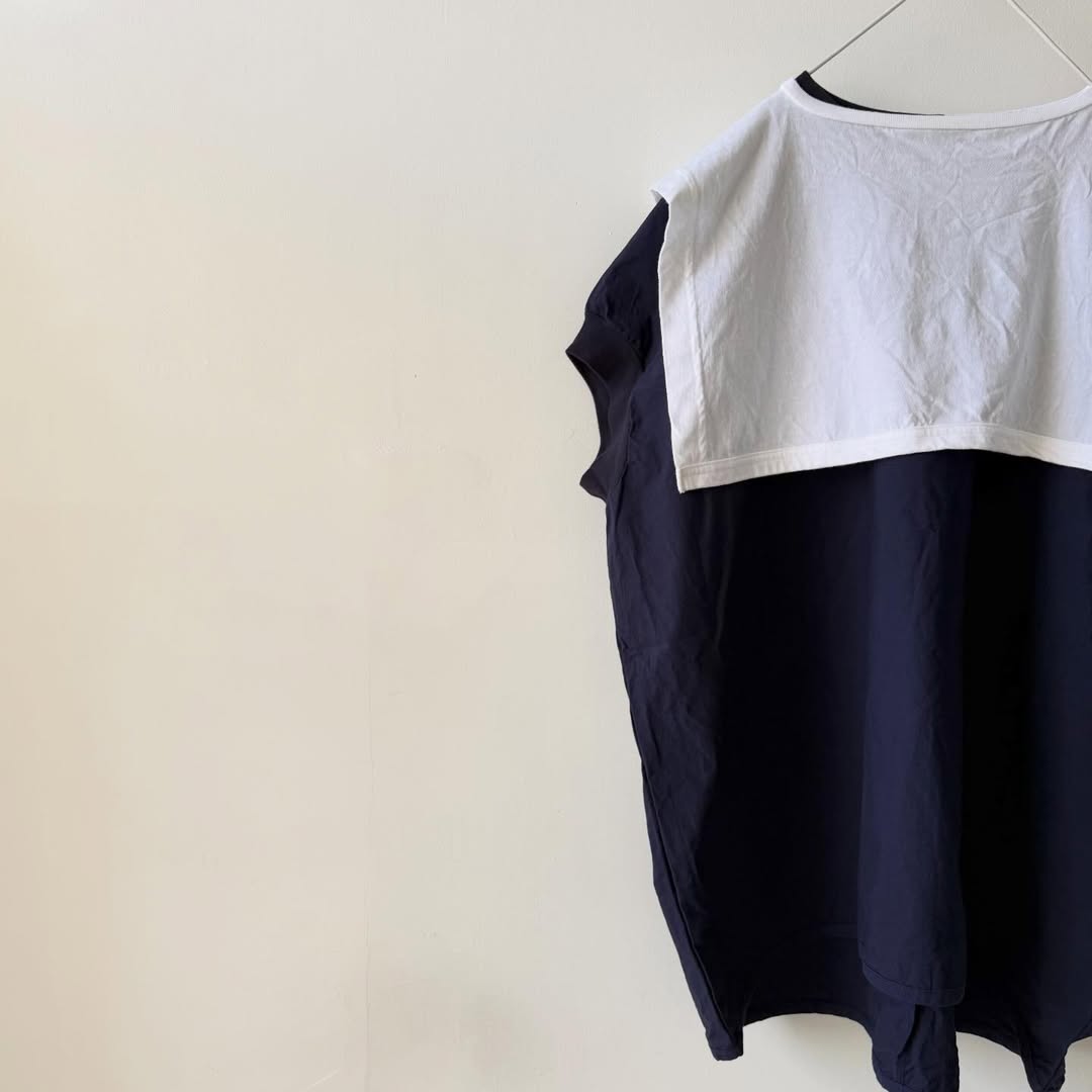 homspun コンパクトウェザーノースリーブ(オーバーサイズ)  ネイビー