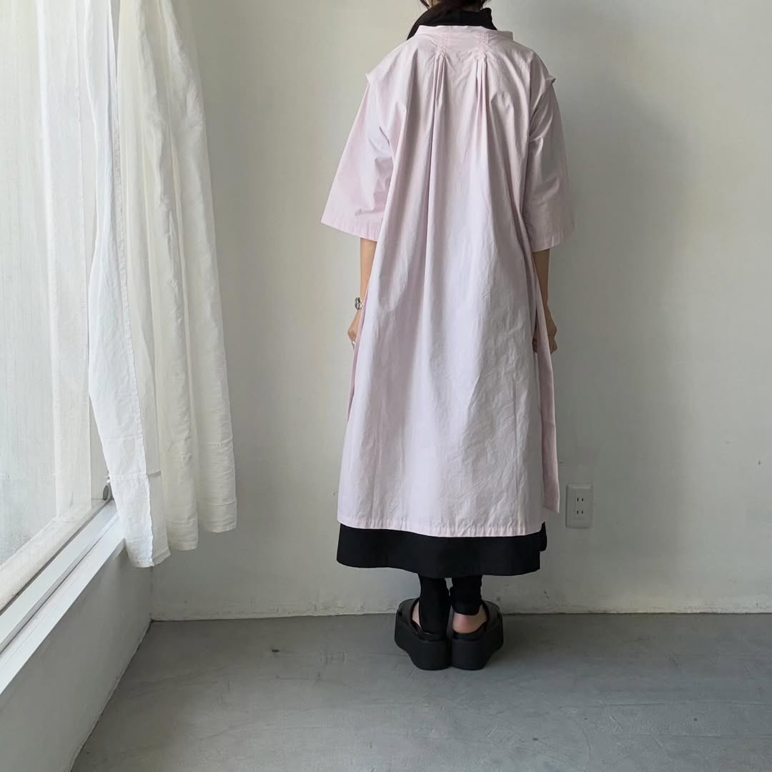 ayanoguchiaya　フリップロングシャツドレス　ローズ