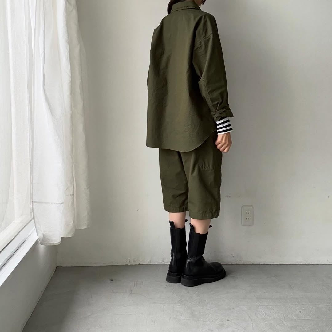 homspun  リップストップシャツジャケット　オリーブ