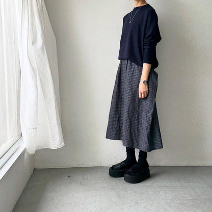 as it is   コットンオーバーニット　ネイビー