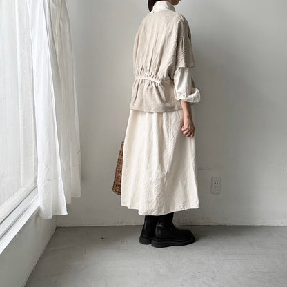 MAGALI  トリプルウォッシュリネンカシュクールジレ　ナチュラル