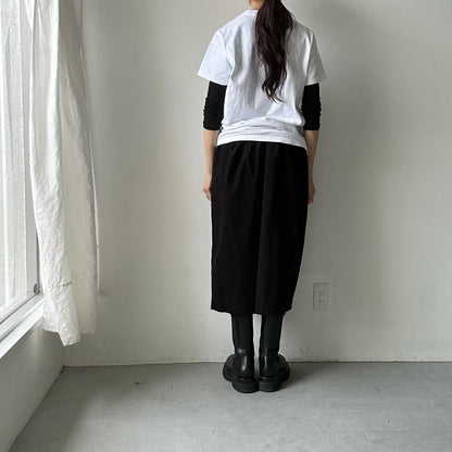 OLDMANS TAILOR OMTフロッキープリントロゴ半袖Tシャツ　ホワイト×ブラック