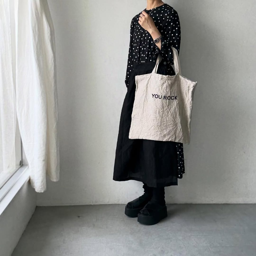 R&D.M.Co  YOU ROCK リネントートバッグ