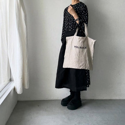 R&D.M.Co  YOU ROCK リネントートバッグ