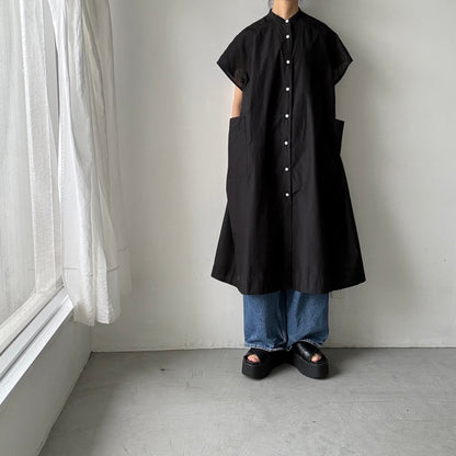 R&D.M.Co シルクコットンラグランハーフスリーブドレス