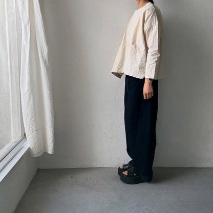 jujudhau コットンダブルボタンシャツ