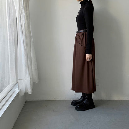 atelier naruse ウールポンチギャザースカート　ブラウン