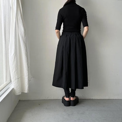 Linenya  コットンタックスカート　ブラック