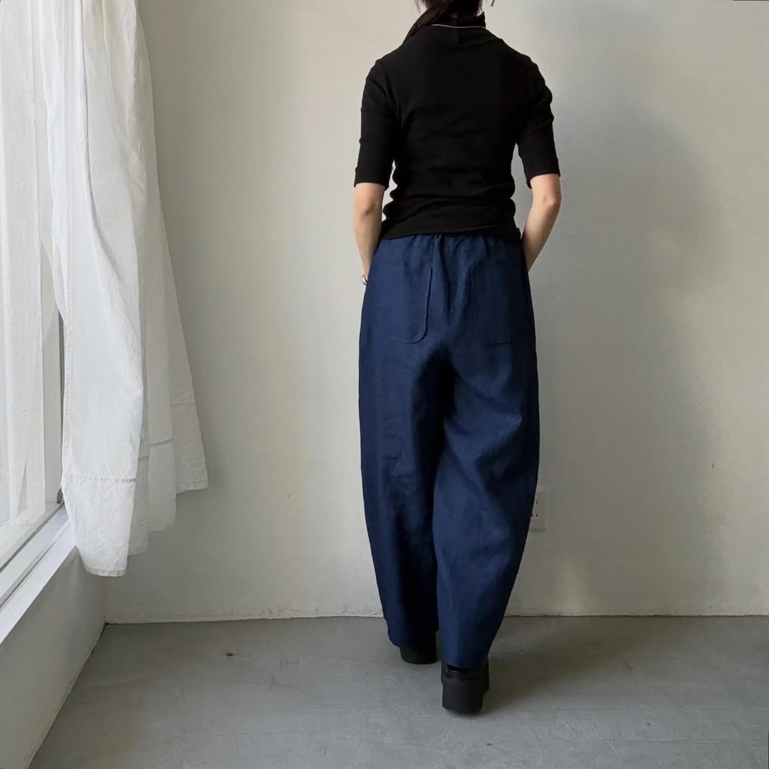 MAGALI インディゴリネンロングパンツ