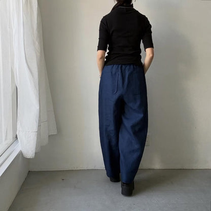 MAGALI インディゴリネンロングパンツ