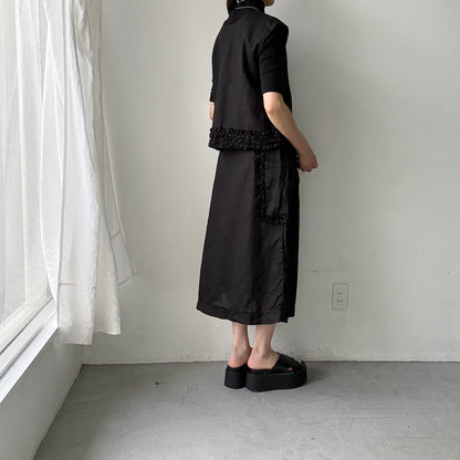 R&D.M.Co  リネンガーメントダイフリルデコレーションスカート
