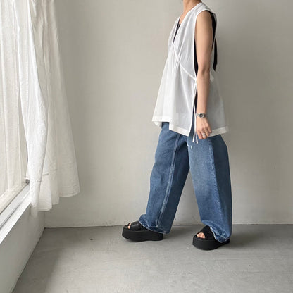 TENNE HANDCRAFTED MODERN オーガンジー2wayショートドレス　ホワイト