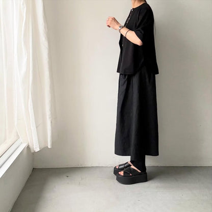 homspun  天竺5分袖カーディガン
ブラック