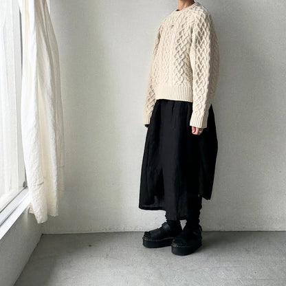 TENNE HANDCRAFTED MODERN ボリュームスリーブアランニットプルオーバー