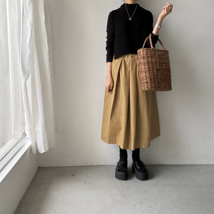 Linenya  コットンタックスカート　82センチ　ベージュ