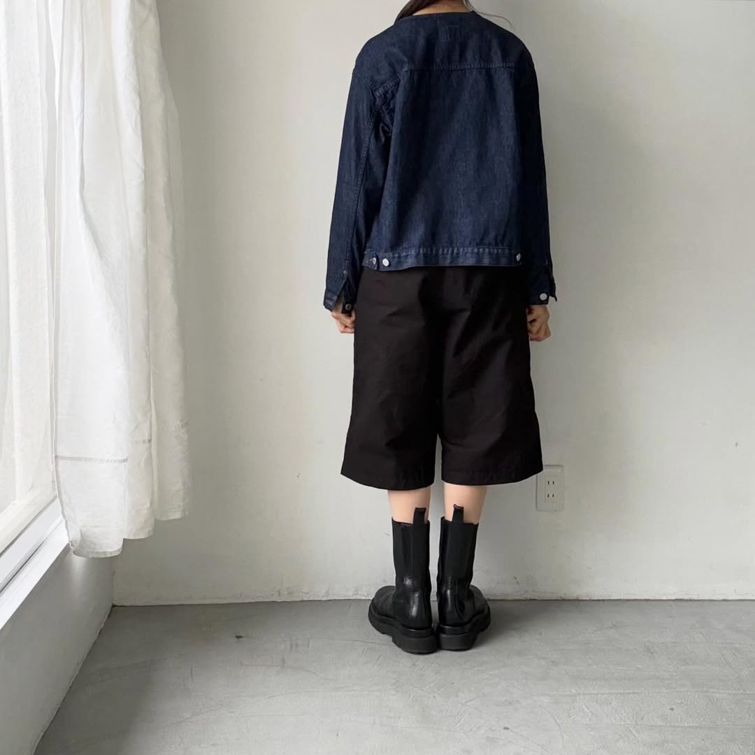 homspun  リップストップハーフパンツ　ブラック