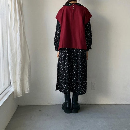 Linenya  ウール混ベスト　レッド